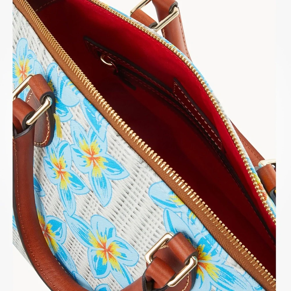Dooney & Bourke Plumeria Geena Satchel Sky BLUE - Picture 2 of 3